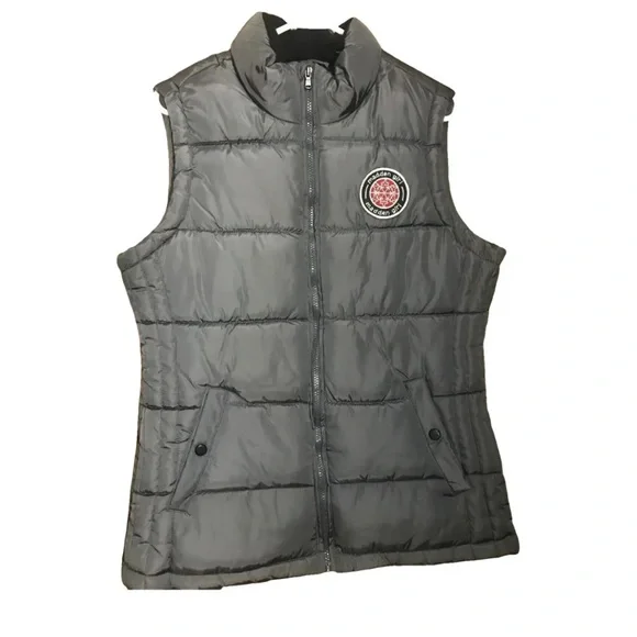 Madden girl gray Puffer Vest with Logo Patch - Picture 1 of 4